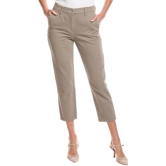 Eileen Fisher WomensPetite Garment-Dyed Utility Tapered Pant Brown